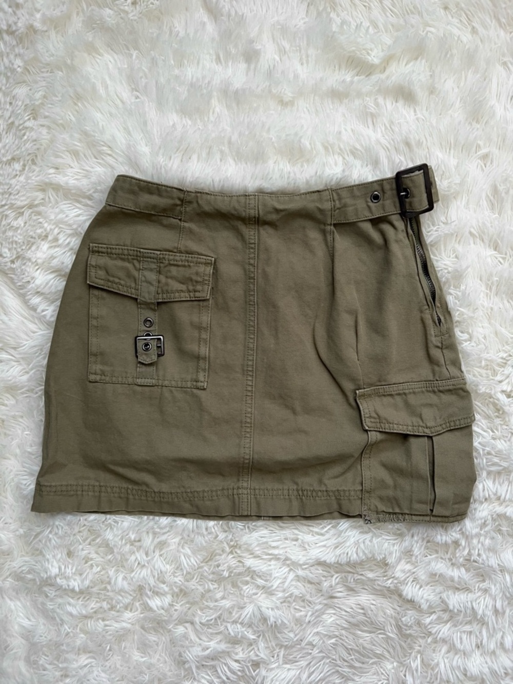 Forever 21 Green Khaki Cargo Mini Skirt